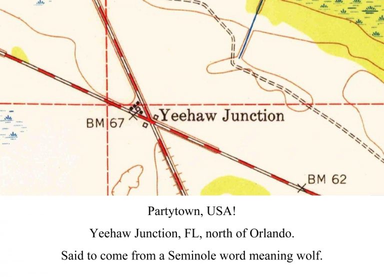 Yeehaw Junction Florida Humor on the Map