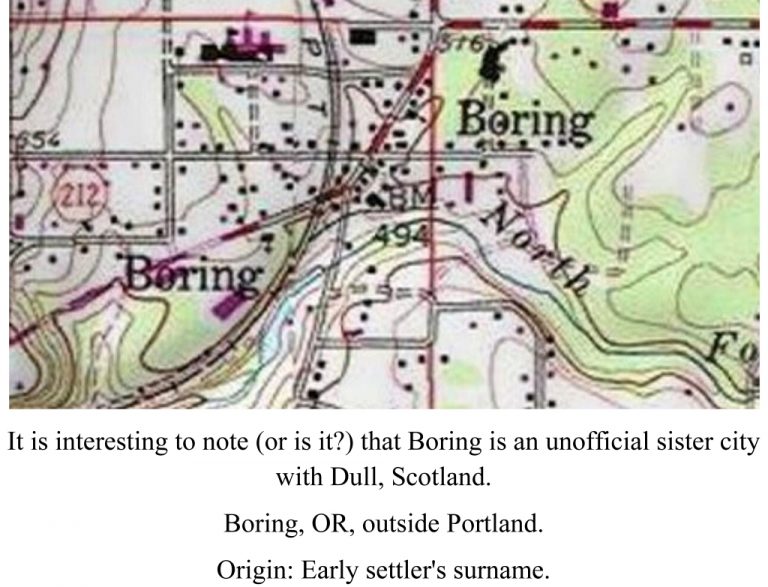 Boring Oregon Humor on the Map